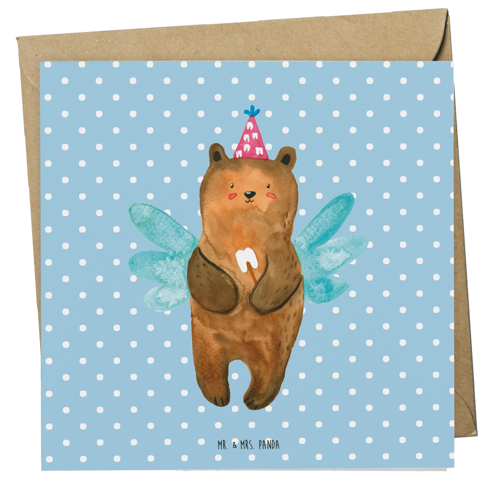 Deluxe Karte Bär Zahnfee Geburtstagskarte, Hochzeitskarte, Karte, Klappkarte, Glückwunschkarte, Hochwertige Klappkarte, Hochwertige Grußkarte, Einladungskarte, Grußkarte, Bär, Teddy, Teddybär, Milchzahn, Erster Zahn, Fee, Zahnfee