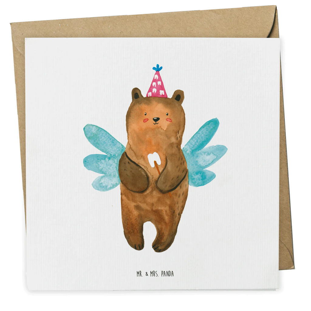 Deluxe Karte Bär Zahnfee Geburtstagskarte, Hochzeitskarte, Karte, Klappkarte, Glückwunschkarte, Hochwertige Klappkarte, Hochwertige Grußkarte, Einladungskarte, Grußkarte, Bär, Teddy, Teddybär, Milchzahn, Erster Zahn, Fee, Zahnfee