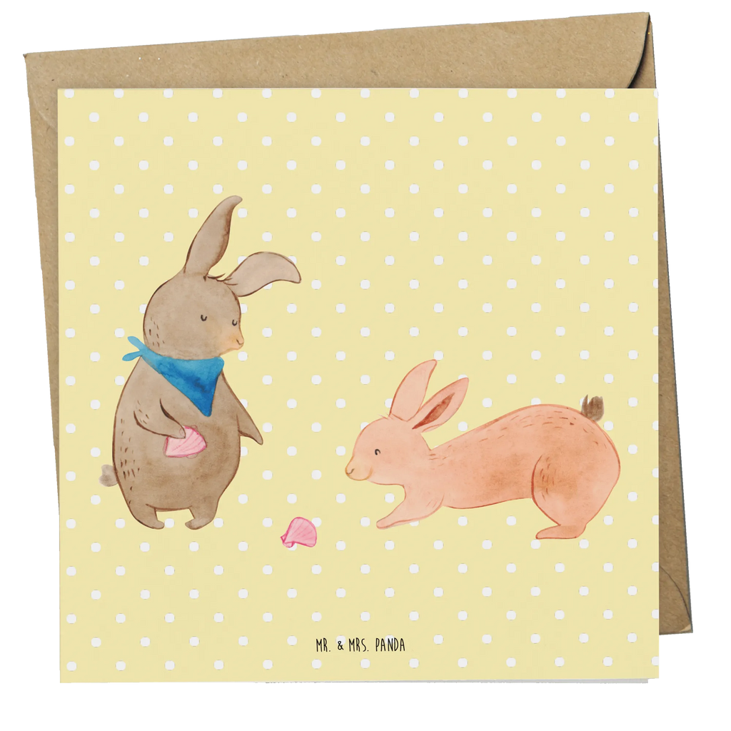 Deluxe Karte Hasen Muschel Hochzeitskarte, Einladungskarte, Grußkarte, Karte, Geburtstagskarte, Hochwertige Klappkarte, Glückwunschkarte, Hochwertige Grußkarte, Klappkarte, Familie, Vatertag, Muttertag, Bruder, Schwester, Mama, Papa, Oma, Opa, best friends, Freundin, Muscheln sammeln, BFF, Meer, Hasen, Freundinnen, Muscheln, beste Freundin