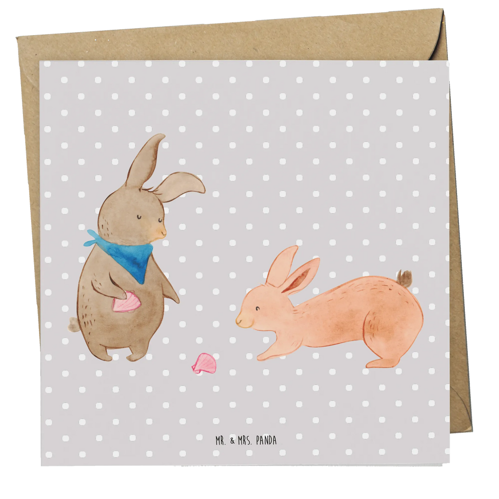 Deluxe Karte Hasen Muschel Hochzeitskarte, Einladungskarte, Grußkarte, Karte, Geburtstagskarte, Hochwertige Klappkarte, Glückwunschkarte, Hochwertige Grußkarte, Klappkarte, Familie, Vatertag, Muttertag, Bruder, Schwester, Mama, Papa, Oma, Opa, best friends, Freundin, Muscheln sammeln, BFF, Meer, Hasen, Freundinnen, Muscheln, beste Freundin