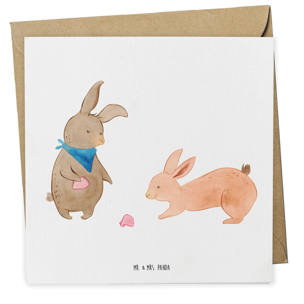 Deluxe Karte Hasen Muschel Hochzeitskarte, Einladungskarte, Grußkarte, Karte, Geburtstagskarte, Hochwertige Klappkarte, Glückwunschkarte, Hochwertige Grußkarte, Klappkarte, Familie, Vatertag, Muttertag, Bruder, Schwester, Mama, Papa, Oma, Opa, best friends, Freundin, Muscheln sammeln, BFF, Meer, Hasen, Freundinnen, Muscheln, beste Freundin