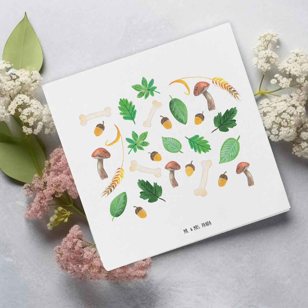 Karta Deluxe jesienny las Design Karte, Hochzeitskarte, Klappkarte, Glückwunschkarte, Grußkarte, Geburtstagskarte, Einladungskarte, Hochwertige Klappkarte, Hochwertige Grußkarte, Pilze, Aquarell Muster, Herbst, Blätter, Wald, Laub