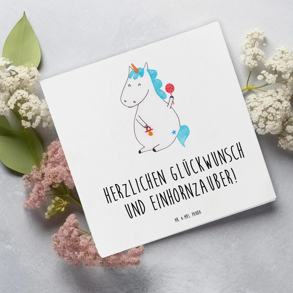 Deluxe Card unicorn infant Karte, Hochwertige Klappkarte, Grußkarte, Klappkarte, Hochzeitskarte, Einladungskarte, Glückwunschkarte, Geburtstagskarte, Hochwertige Grußkarte, Einhorn, Einhörner, Einhorn Deko, Unicorn, Babyglück, Party, Eltern, Baby, Mutter, Geburt, Schnuller, Geburtstag, erstes Kind, Nachwuchs, Kind