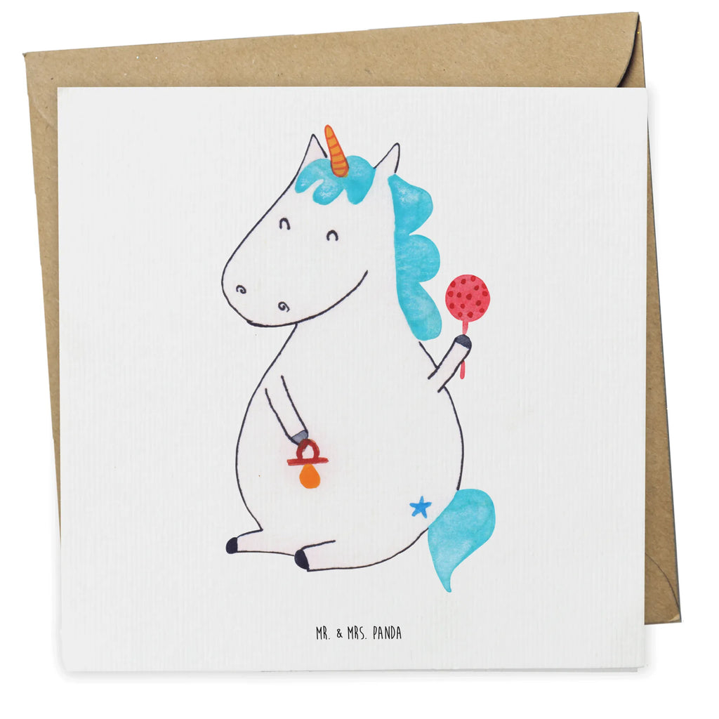 Deluxe Card unicorn infant Karte, Hochwertige Klappkarte, Grußkarte, Klappkarte, Hochzeitskarte, Einladungskarte, Glückwunschkarte, Geburtstagskarte, Hochwertige Grußkarte, Einhorn, Einhörner, Einhorn Deko, Unicorn, Babyglück, Party, Eltern, Baby, Mutter, Geburt, Schnuller, Geburtstag, erstes Kind, Nachwuchs, Kind