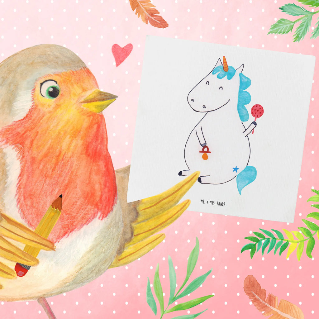 Deluxe Card unicorn infant Karte, Hochwertige Klappkarte, Grußkarte, Klappkarte, Hochzeitskarte, Einladungskarte, Glückwunschkarte, Geburtstagskarte, Hochwertige Grußkarte, Einhorn, Einhörner, Einhorn Deko, Unicorn, Babyglück, Party, Eltern, Baby, Mutter, Geburt, Schnuller, Geburtstag, erstes Kind, Nachwuchs, Kind