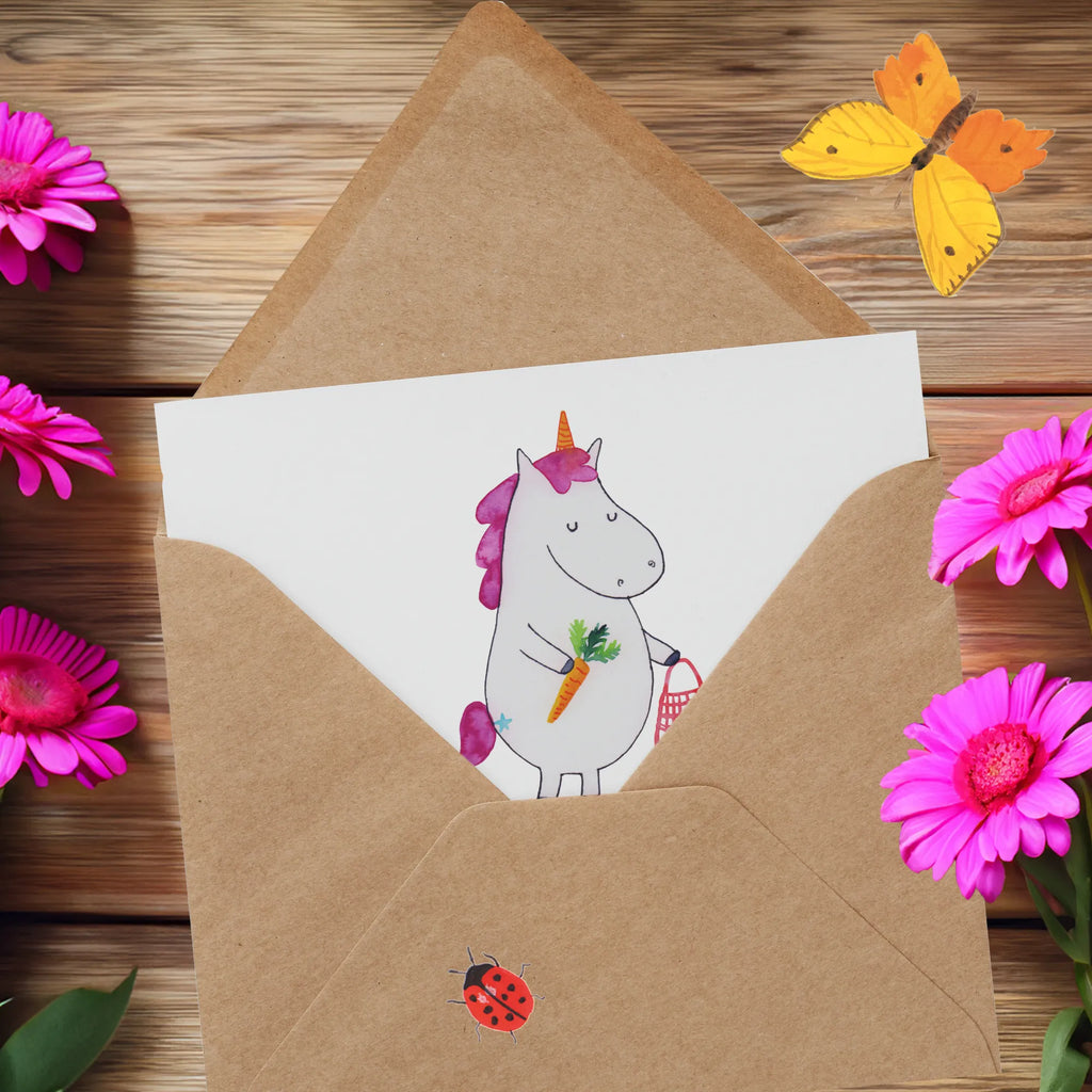 Deluxe Card unicorn Vegetables Karte, Klappkarte, Grußkarte, Hochwertige Klappkarte, Geburtstagskarte, Hochwertige Grußkarte, Hochzeitskarte, Einladungskarte, Glückwunschkarte, Einhorn, Einhörner, Einhorn Deko, Unicorn, Biomarkt, Gemüse, Wochenmarkt