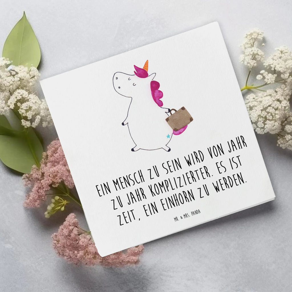 Deluxe Card unicorn Suitcase Glückwunschkarte, Karte, Hochwertige Grußkarte, Einladungskarte, Grußkarte, Hochzeitskarte, Klappkarte, Hochwertige Klappkarte, Geburtstagskarte, Einhorn, Einhörner, Einhorn Deko, Unicorn, witzig, Reise, Verreisen, Spaß, albern, Gepäck, lustig, Abenteuer, unicorn, Erwachsen, Koffer, Kind