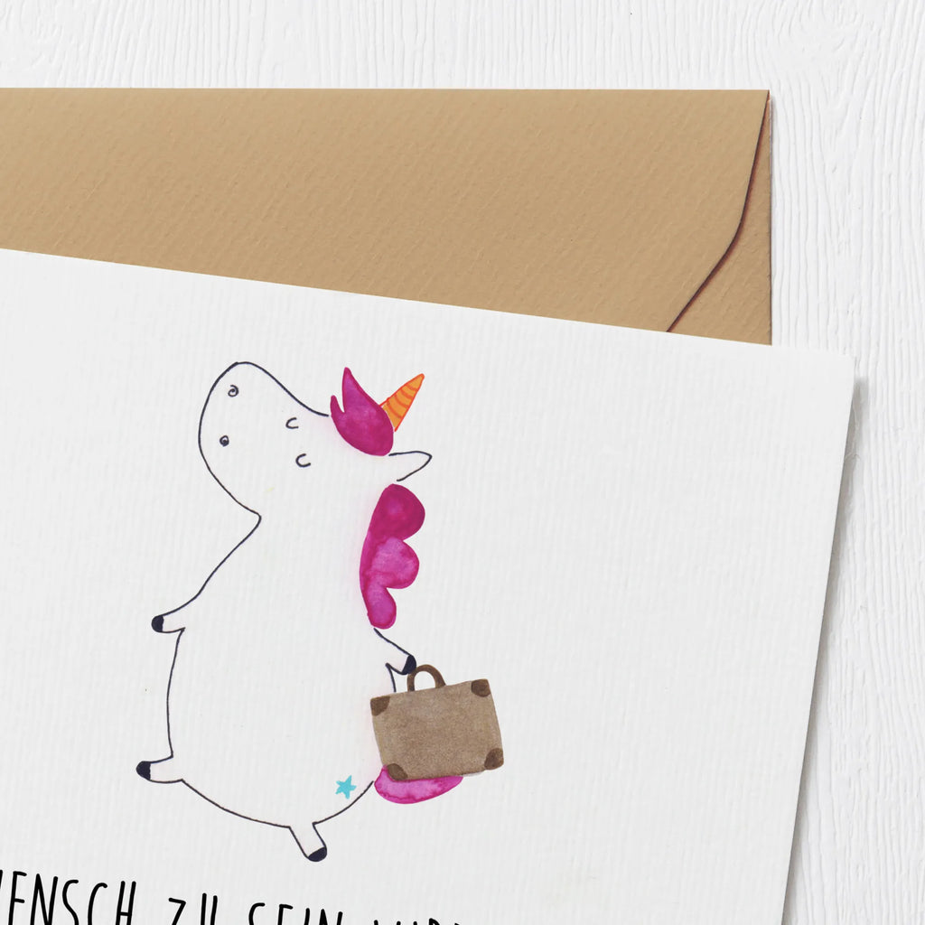 Deluxe Card unicorn Suitcase Glückwunschkarte, Karte, Hochwertige Grußkarte, Einladungskarte, Grußkarte, Hochzeitskarte, Klappkarte, Hochwertige Klappkarte, Geburtstagskarte, Einhorn, Einhörner, Einhorn Deko, Unicorn, witzig, Reise, Verreisen, Spaß, albern, Gepäck, lustig, Abenteuer, unicorn, Erwachsen, Koffer, Kind