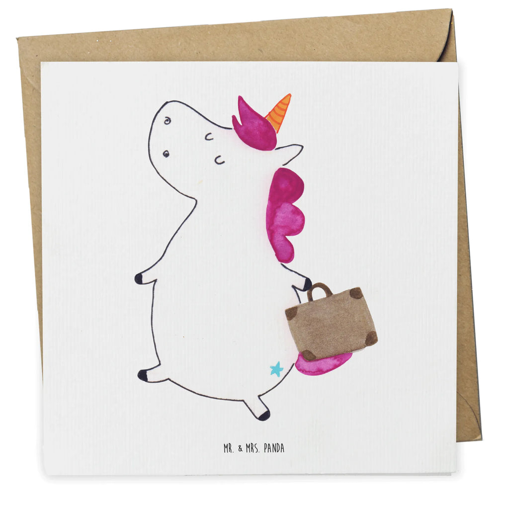 Deluxe Card unicorn Suitcase Glückwunschkarte, Karte, Hochwertige Grußkarte, Einladungskarte, Grußkarte, Hochzeitskarte, Klappkarte, Hochwertige Klappkarte, Geburtstagskarte, Einhorn, Einhörner, Einhorn Deko, Unicorn, witzig, Reise, Verreisen, Spaß, albern, Gepäck, lustig, Abenteuer, unicorn, Erwachsen, Koffer, Kind