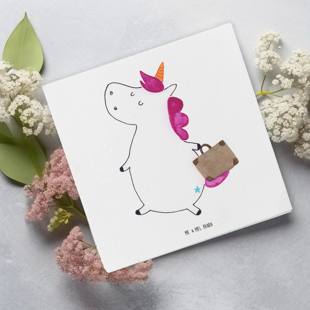 Deluxe Card unicorn Suitcase Glückwunschkarte, Karte, Hochwertige Grußkarte, Einladungskarte, Grußkarte, Hochzeitskarte, Klappkarte, Hochwertige Klappkarte, Geburtstagskarte, Einhorn, Einhörner, Einhorn Deko, Unicorn, witzig, Reise, Verreisen, Spaß, albern, Gepäck, lustig, Abenteuer, unicorn, Erwachsen, Koffer, Kind