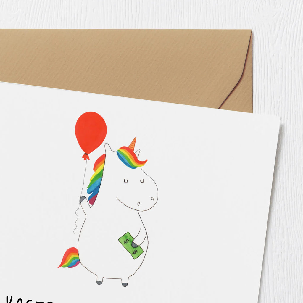 Deluxe Karte Einhorn Luftballon Karte, Glückwunschkarte, Hochzeitskarte, Einladungskarte, Hochwertige Grußkarte, Hochwertige Klappkarte, Grußkarte, Geburtstagskarte, Klappkarte, Einhorn, Einhörner, Einhorn Deko, Unicorn, Luftballon, Geschenk, Geld, Freundin, Freude, Lebenslust
