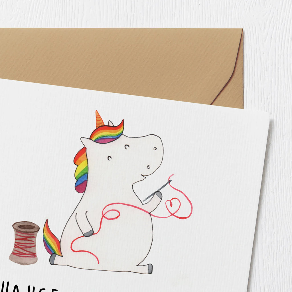 Deluxe Card unicorn seamstress Karte, Hochwertige Grußkarte, Hochwertige Klappkarte, Einladungskarte, Hochzeitskarte, Klappkarte, Geburtstagskarte, Glückwunschkarte, Grußkarte, Einhorn, Einhörner, Einhorn Deko, Unicorn, Nähzimmer, Näherin, nähen, Freundin, basteln, Häkeln, Mädchen, Stricken