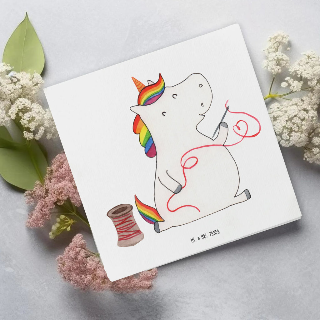 Deluxe Card unicorn seamstress Karte, Hochwertige Grußkarte, Hochwertige Klappkarte, Einladungskarte, Hochzeitskarte, Klappkarte, Geburtstagskarte, Glückwunschkarte, Grußkarte, Einhorn, Einhörner, Einhorn Deko, Unicorn, Nähzimmer, Näherin, nähen, Freundin, basteln, Häkeln, Mädchen, Stricken