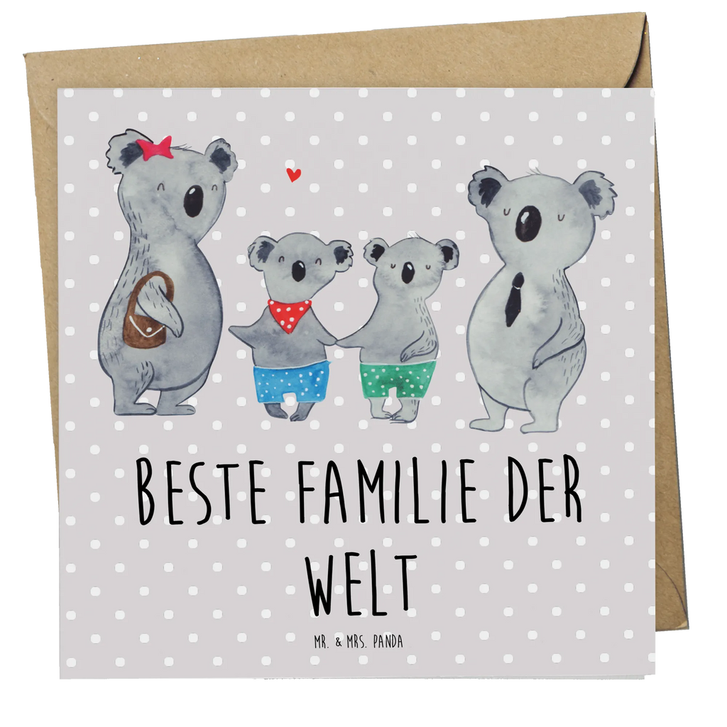 Deluxe Karte Koala Familie zwei Geburtstagskarte, Hochwertige Klappkarte, Karte, Glückwunschkarte, Grußkarte, Hochzeitskarte, Klappkarte, Einladungskarte, Hochwertige Grußkarte, Familie, Vatertag, Muttertag, Bruder, Schwester, Mama, Papa, Oma, Opa, Familienzeit, Koalabär, Familienleben, Koala, beste Familie, Koalafamilie, Lieblingsfamilie