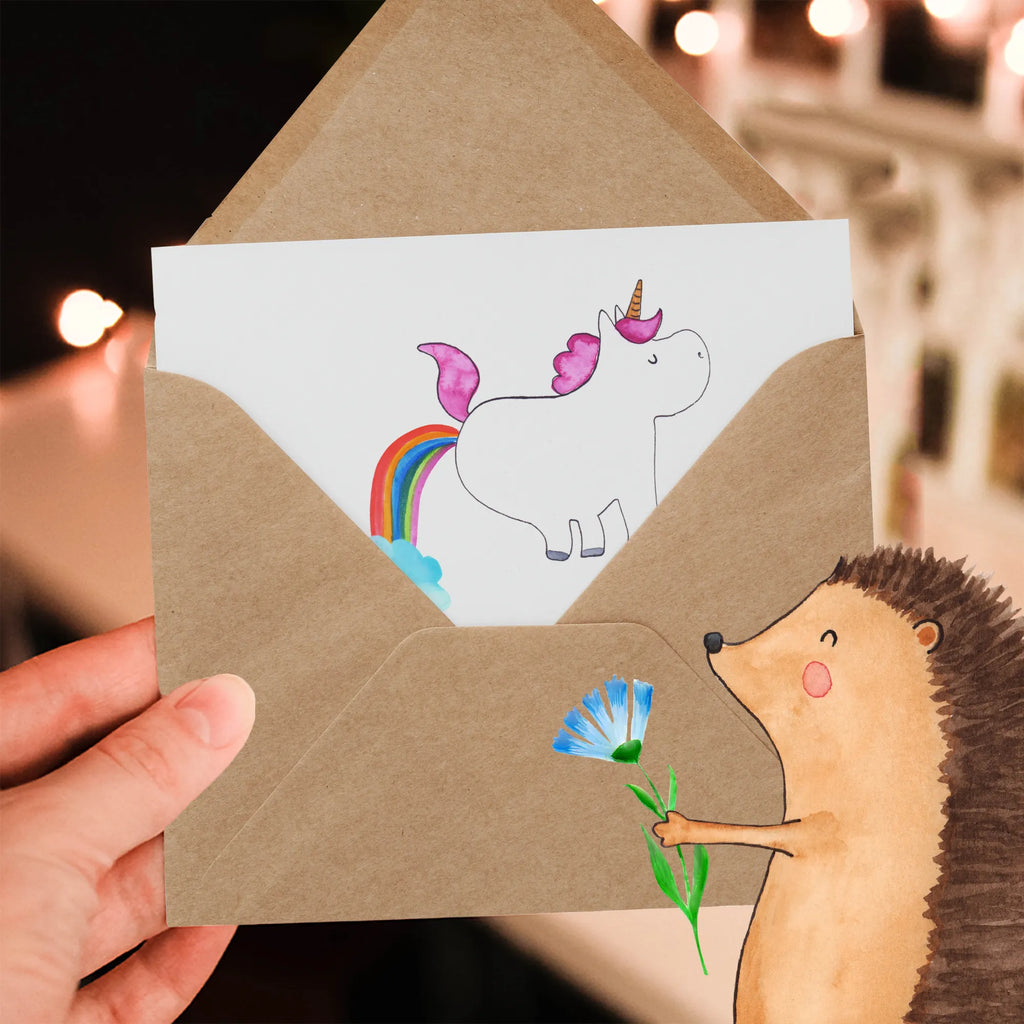 Deluxe Karte Einhorn Pupsen Hochwertige Grußkarte, Glückwunschkarte, Klappkarte, Karte, Geburtstagskarte, Hochwertige Klappkarte, Einladungskarte, Grußkarte, Hochzeitskarte, Einhorn, Einhörner, Einhorn Deko, Unicorn, lustig, Glitzer, Erwachsenwerden, Freundin, Regenbogen, Pups, Spaß, Einhornpower