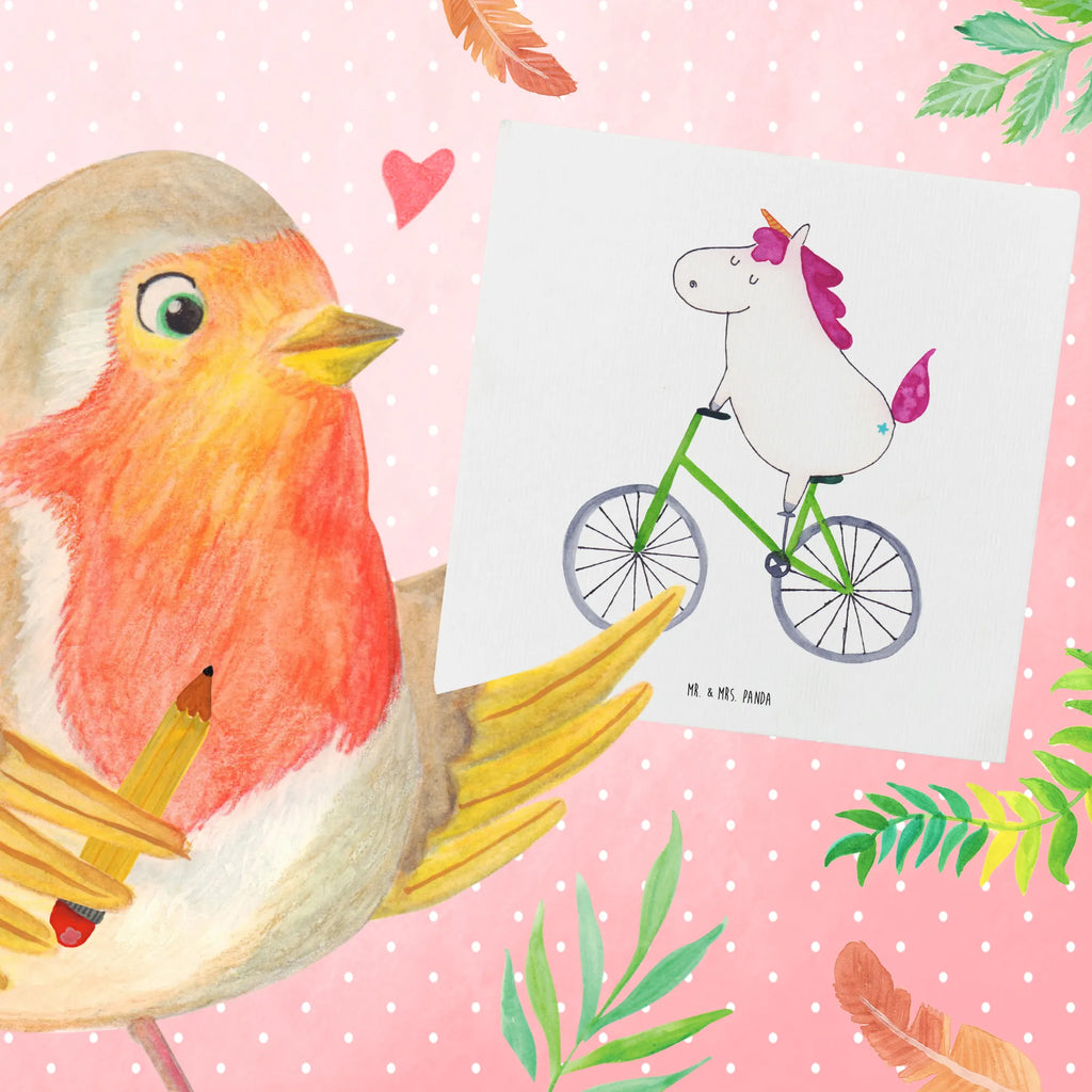 Deluxe Karte Einhorn Radfahrer Hochwertige Klappkarte, Karte, Glückwunschkarte, Klappkarte, Hochzeitskarte, Einladungskarte, Hochwertige Grußkarte, Geburtstagskarte, Grußkarte, Einhorn, Einhörner, Einhorn Deko, Unicorn, Liebeskummer, Kummer, Luxusproblem, Bike, Radfahren, Rad, Radfahrer, Feenstaub, Konfetti