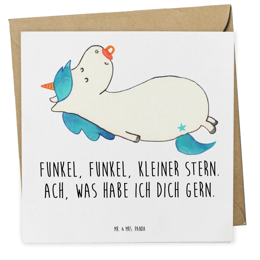 Karta Deluxe Jednorożec smoczek Klappkarte, faltkarte, Glückwunschkarte, Grußkarte, doppelkarte, Unicorn, Einhorn, Einhörner, Einhorn Deko, Geburtstag, Geschenk Geburt, Geburt, Kleinkind, Mutter, Mama, Baby, Säugling, Schnuller