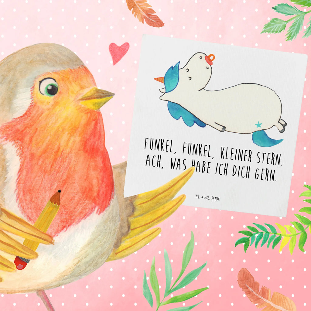 Karta Deluxe Jednorożec smoczek Klappkarte, faltkarte, Glückwunschkarte, Grußkarte, doppelkarte, Unicorn, Einhorn, Einhörner, Einhorn Deko, Geburtstag, Geschenk Geburt, Geburt, Kleinkind, Mutter, Mama, Baby, Säugling, Schnuller