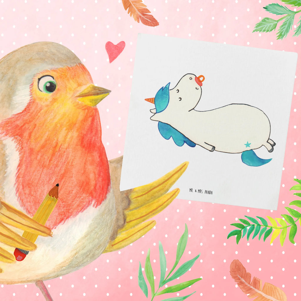 Karta Deluxe Jednorożec smoczek Klappkarte, faltkarte, Glückwunschkarte, Grußkarte, doppelkarte, Unicorn, Einhorn, Einhörner, Einhorn Deko, Geburtstag, Geschenk Geburt, Geburt, Kleinkind, Mutter, Mama, Baby, Säugling, Schnuller