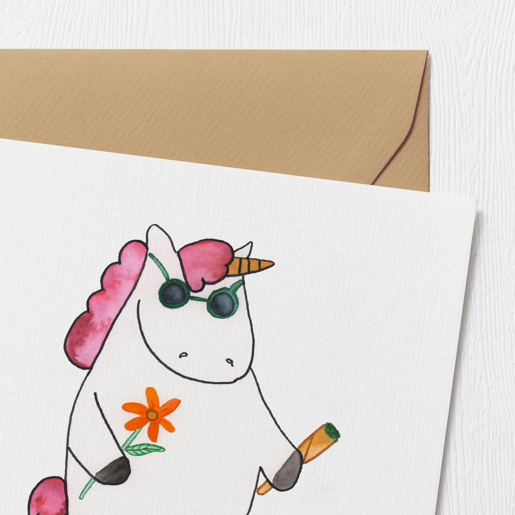 Deluxe Card unicorn Woodstock Hochwertige Klappkarte, Karte, Glückwunschkarte, Geburtstagskarte, Klappkarte, Grußkarte, Hochzeitskarte, Hochwertige Grußkarte, Einladungskarte, Einhorn, Einhörner, Einhorn Deko, Unicorn, Alkohol, Spaß. lustig, Joint, Kiffen, Party, Woodstock, witzig, Zigarette