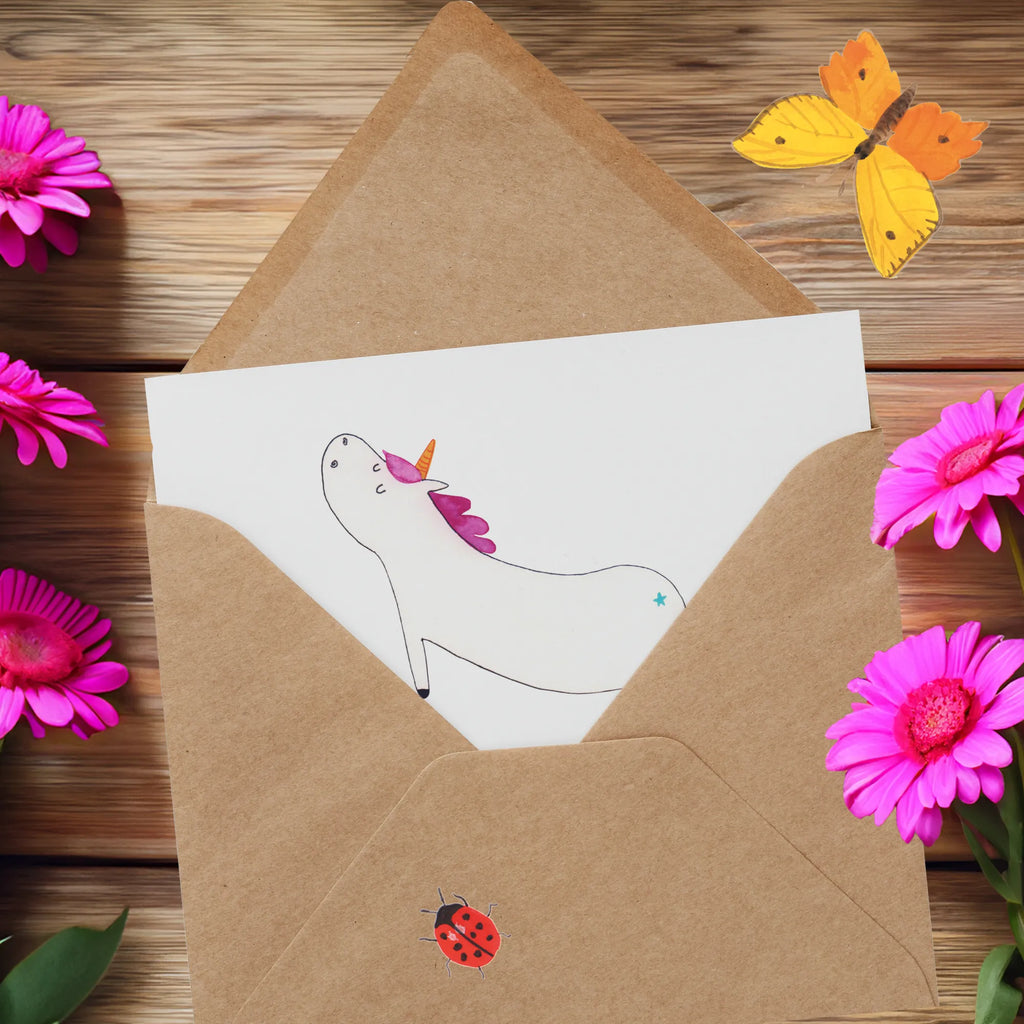 Deluxe Card unicorn yoga Hochwertige Grußkarte, Karte, Geburtstagskarte, Klappkarte, Hochzeitskarte, Einladungskarte, Hochwertige Klappkarte, Grußkarte, Glückwunschkarte, Einhorn, Einhörner, Einhorn Deko, Unicorn, lustig, Joga, witzig, Sport, süß, Yoga, Yogamatte, Namaste, Achtsamkeit, Entspannung