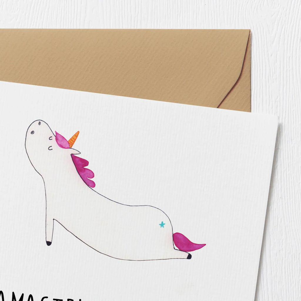 Deluxe Card unicorn yoga Hochwertige Grußkarte, Karte, Geburtstagskarte, Klappkarte, Hochzeitskarte, Einladungskarte, Hochwertige Klappkarte, Grußkarte, Glückwunschkarte, Einhorn, Einhörner, Einhorn Deko, Unicorn, lustig, Joga, witzig, Sport, süß, Yoga, Yogamatte, Namaste, Achtsamkeit, Entspannung