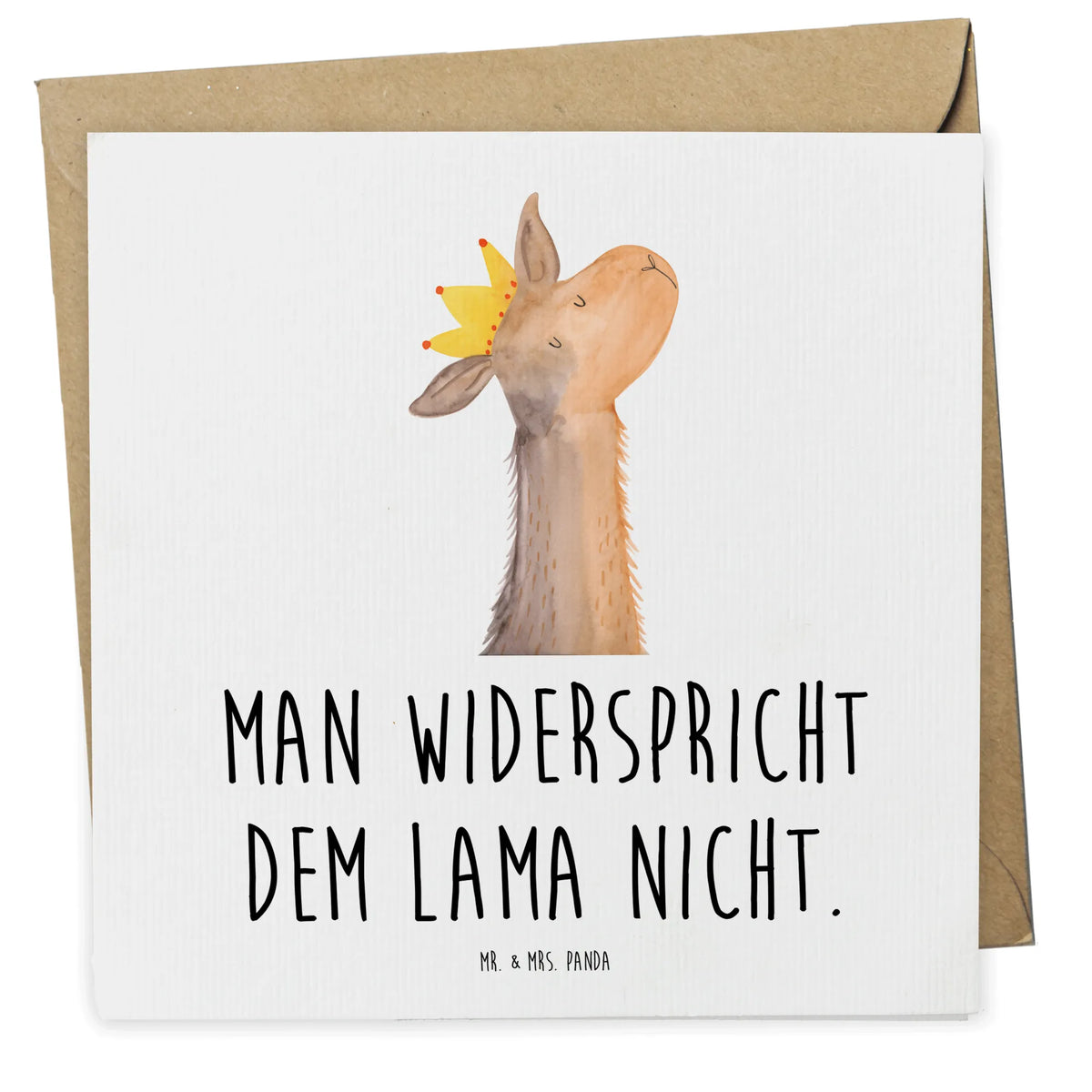 Deluxe Karte Lamakopf König Grußkarte, anlasskarte, faltkarte, Klappkarte, Glückwunschkarte, doppelkarte, Lama, Alpaka, Mama, König, Chef, Abi, Vorgesetzter, Freundin, Lamas, Papa, Kollegin, Abitur, Königin, Büro Kollege