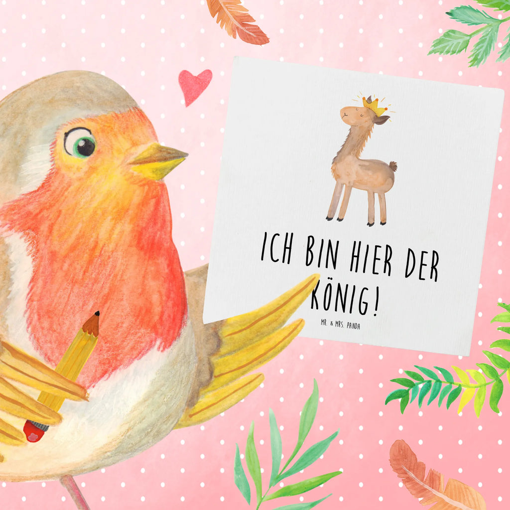 Deluxe Karte Lama König Hochwertige Klappkarte, Karte, Glückwunschkarte, Hochwertige Grußkarte, Geburtstagskarte, Hochzeitskarte, Grußkarte, Einladungskarte, Klappkarte, Lama, Alpaka, Chef, Vorgesetzter, Papa, Abi, Abitur, Lamas, Mama, Kollegin, Büro Kollege, König, Freundin, Königin