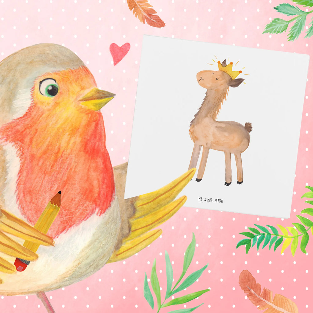 Deluxe Karte Lama König Hochwertige Klappkarte, Karte, Glückwunschkarte, Hochwertige Grußkarte, Geburtstagskarte, Hochzeitskarte, Grußkarte, Einladungskarte, Klappkarte, Lama, Alpaka, Chef, Vorgesetzter, Papa, Abi, Abitur, Lamas, Mama, Kollegin, Büro Kollege, König, Freundin, Königin