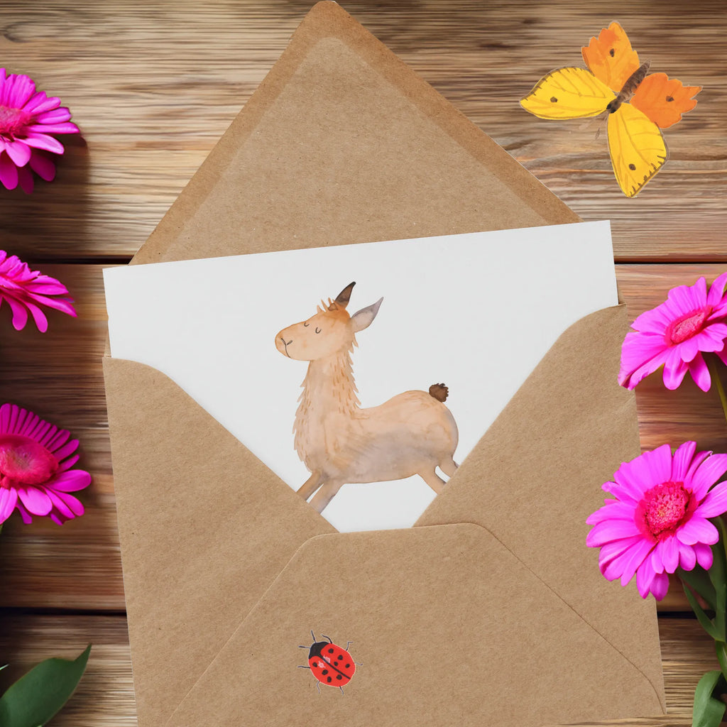 Deluxe Karte Lama Springen Klappkarte, Hochwertige Klappkarte, Glückwunschkarte, Karte, Hochzeitskarte, Hochwertige Grußkarte, Grußkarte, Einladungskarte, Geburtstagskarte, Lama, Alpaka, Start, Prüfung, Freundin, Glück, Happy day, guten Morgen, Liebeskummer, Abitur, Lieblingstag, fröhlich, Lamas, Neustart