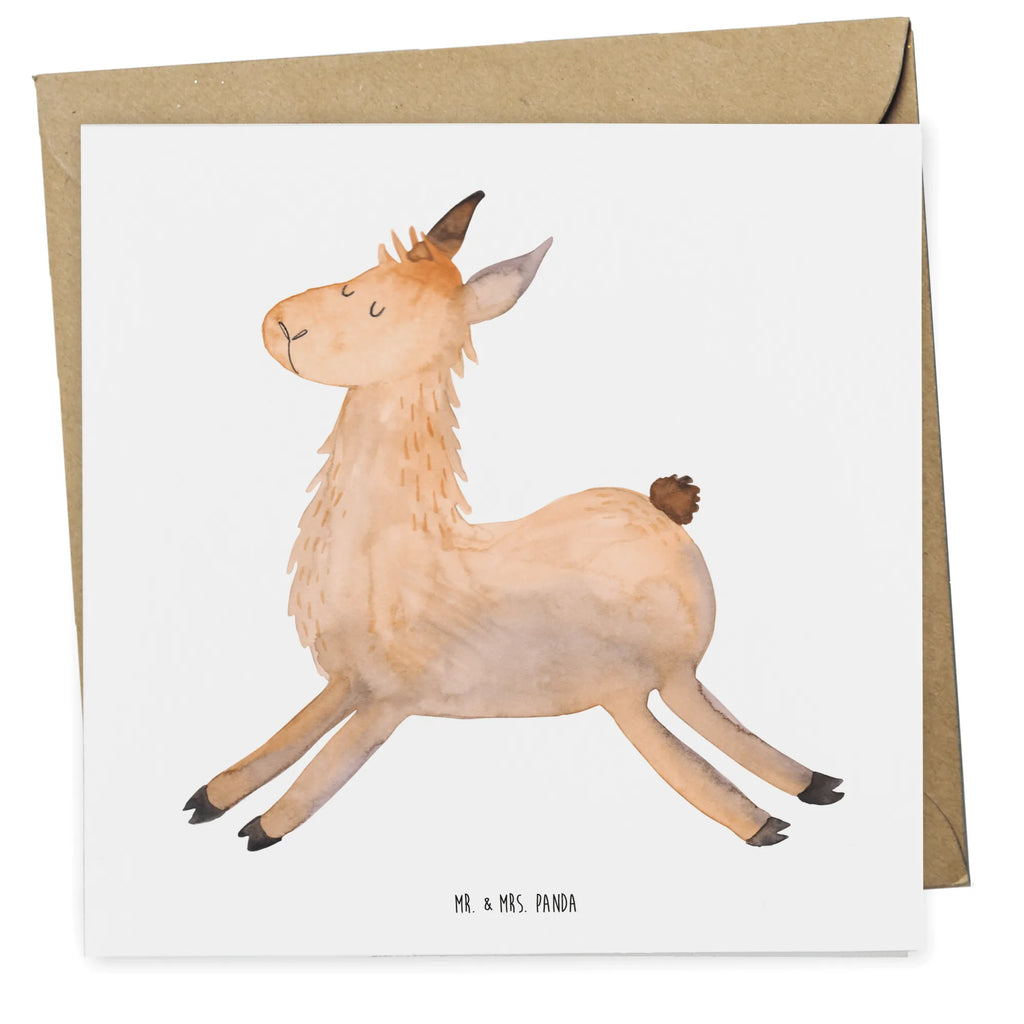 Deluxe Karte Lama Springen Klappkarte, Hochwertige Klappkarte, Glückwunschkarte, Karte, Hochzeitskarte, Hochwertige Grußkarte, Grußkarte, Einladungskarte, Geburtstagskarte, Lama, Alpaka, Start, Prüfung, Freundin, Glück, Happy day, guten Morgen, Liebeskummer, Abitur, Lieblingstag, fröhlich, Lamas, Neustart