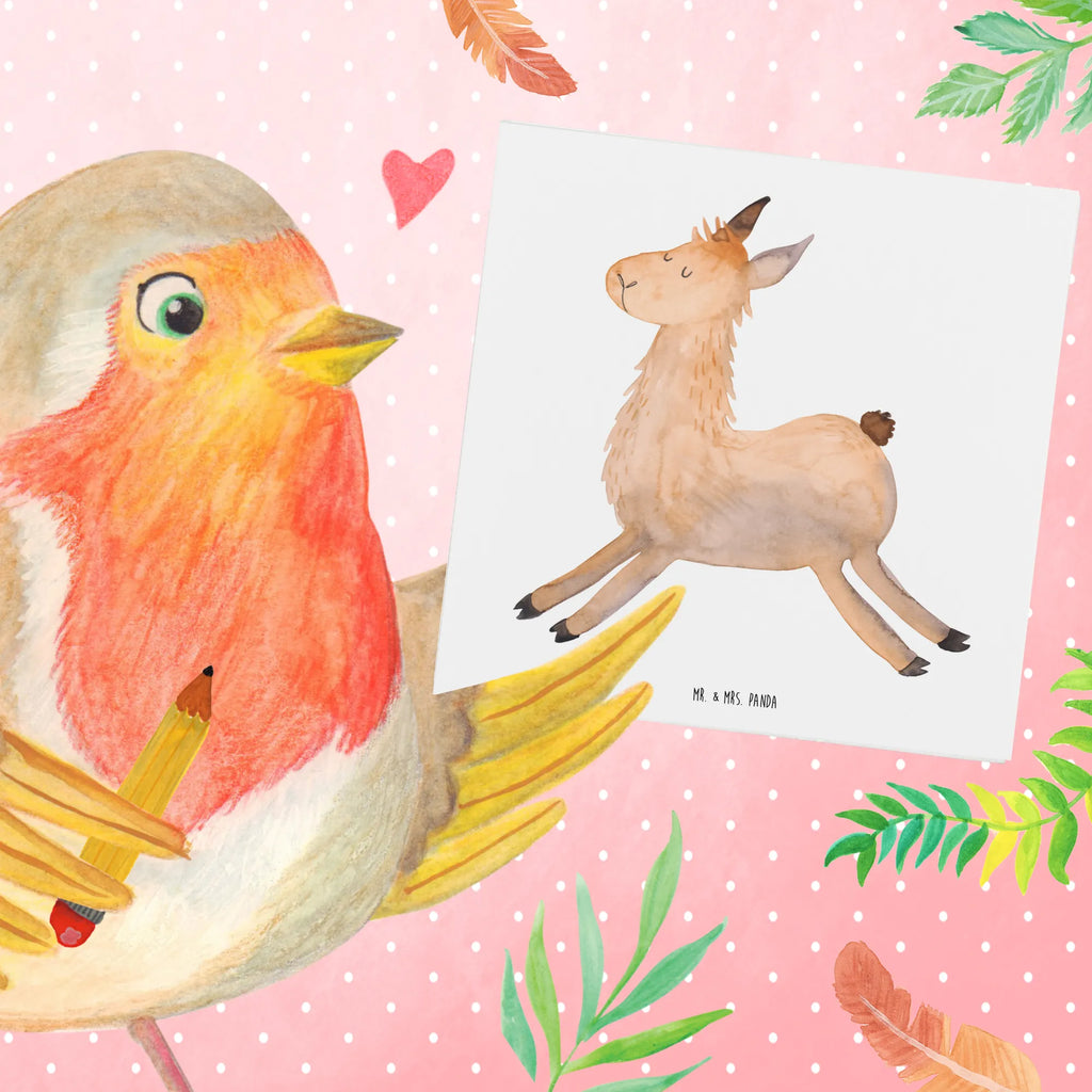 Deluxe Karte Lama Springen Klappkarte, Hochwertige Klappkarte, Glückwunschkarte, Karte, Hochzeitskarte, Hochwertige Grußkarte, Grußkarte, Einladungskarte, Geburtstagskarte, Lama, Alpaka, Start, Prüfung, Freundin, Glück, Happy day, guten Morgen, Liebeskummer, Abitur, Lieblingstag, fröhlich, Lamas, Neustart