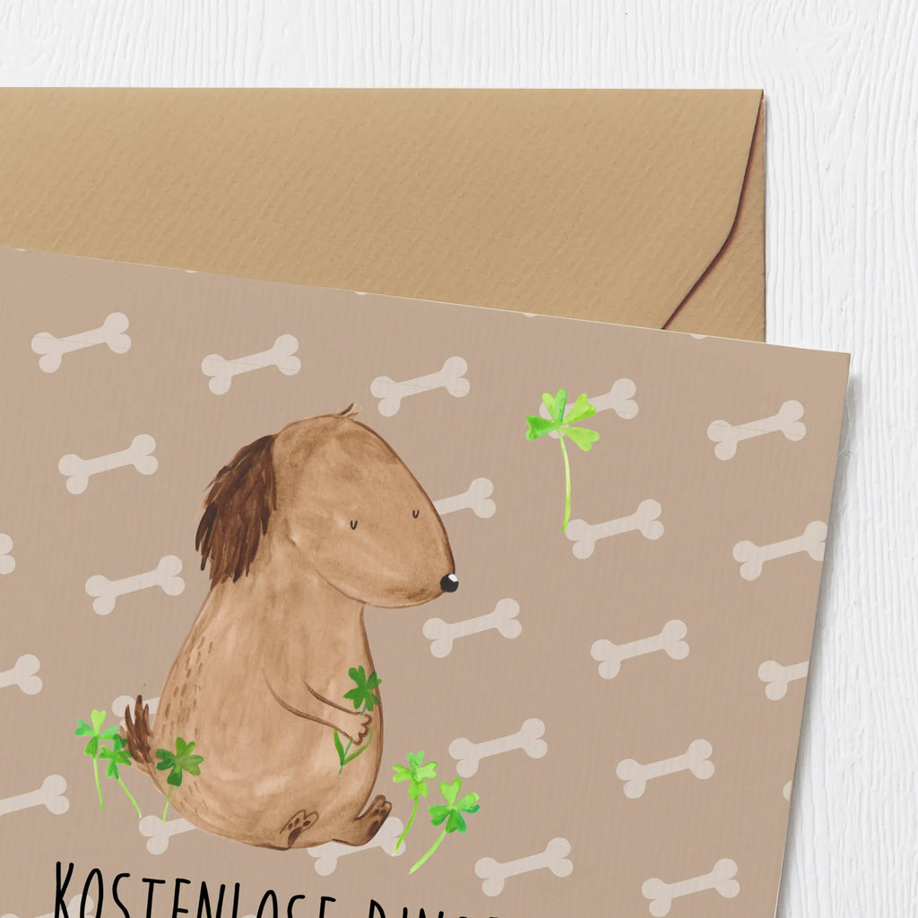 Karta Deluxe pies koniczyna Hochzeitskarte, Einladungskarte, Karte, Geburtstagskarte, Hochwertige Grußkarte, Glückwunschkarte, Hochwertige Klappkarte, Grußkarte, Klappkarte, Hund, Hundemotiv, Haustier, Hunderasse, Tierliebhaber, Hundebesitzer, Sprüche, Neuanfang, Tagträume, Glücksbringer, Geschenk, Selbstliebe, Motivation, Achtsamkeit, Kleeblatt, Glück
