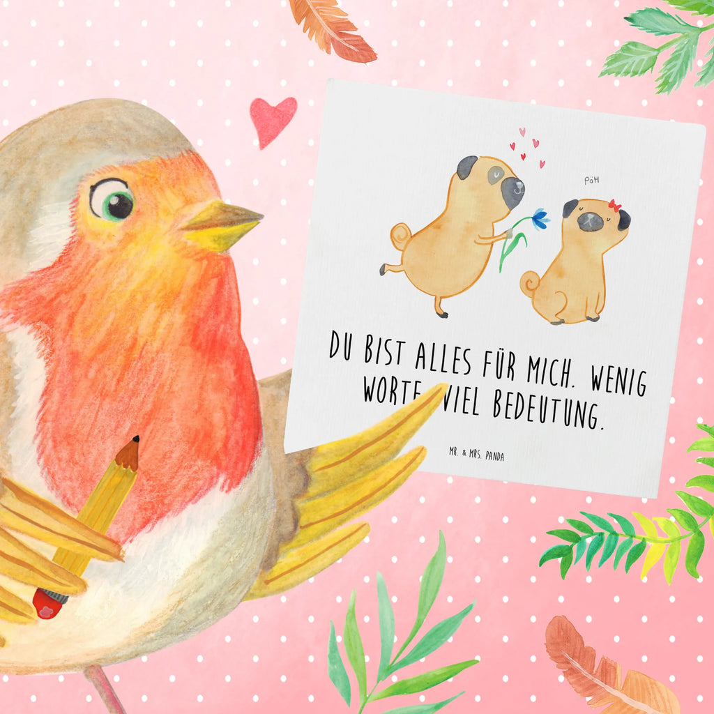 Deluxe Karte Mops Verliebt Grußkarte, Hochwertige Grußkarte, Einladungskarte, Karte, Hochzeitskarte, Klappkarte, Geburtstagskarte, Hochwertige Klappkarte, Glückwunschkarte, Hund, Hundemotiv, Haustier, Hunderasse, Tierliebhaber, Hundebesitzer, Sprüche, Geschenk Freund, Möpse, Liebe, Mops, verliebt, Liebesspruch. Verlobt, Partner, Hundeliebe