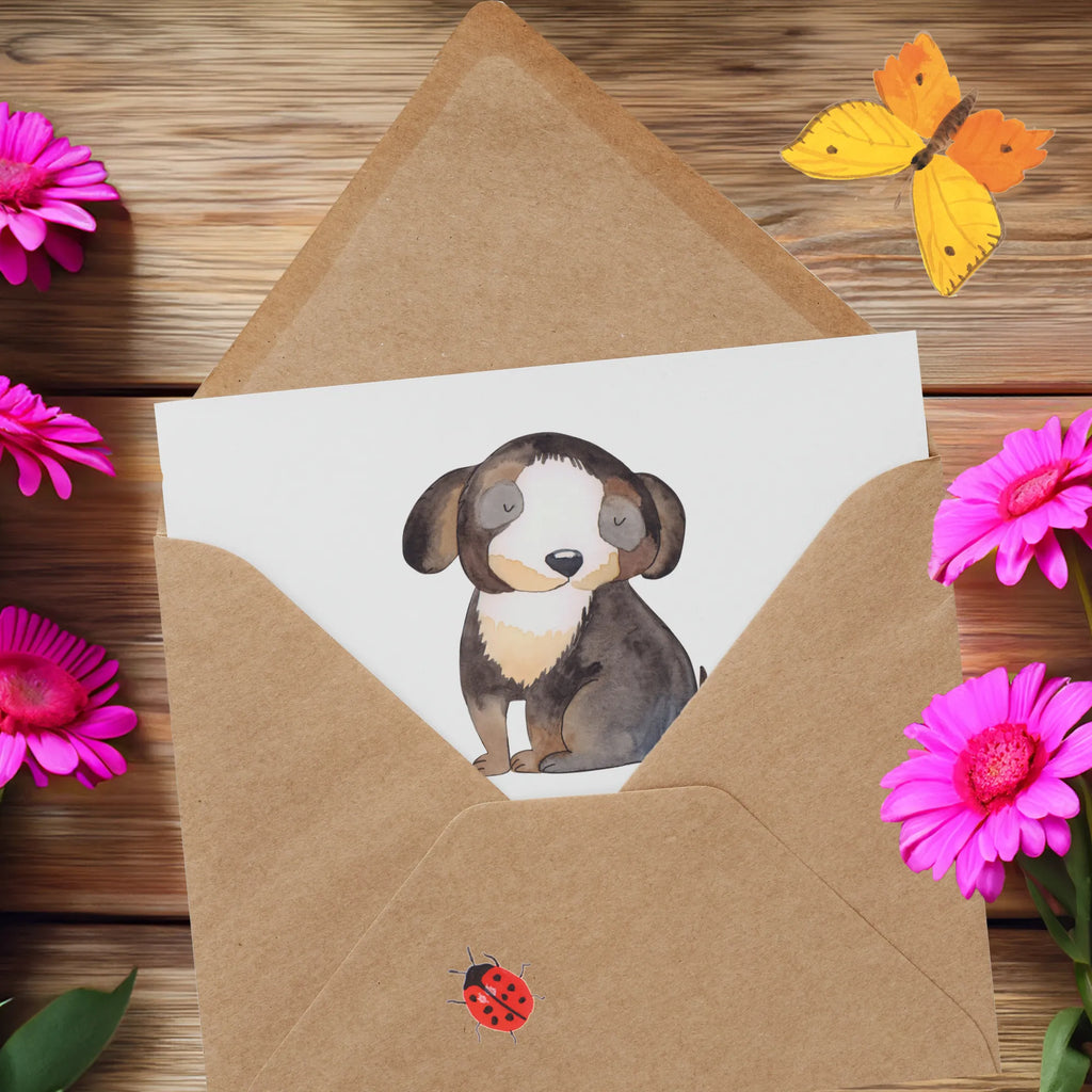 Deluxe Card Dog Relax Hochzeitskarte, Glückwunschkarte, Klappkarte, Grußkarte, Hochwertige Klappkarte, Hochwertige Grußkarte, Karte, Einladungskarte, Geburtstagskarte, Hund, Hundemotiv, Haustier, Hunderasse, Tierliebhaber, Hundebesitzer, Sprüche, Hundeliebe, schwarzer Hund, Hundeglück, Liebe