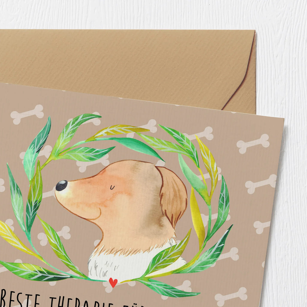 Deluxe Karte Hund Blumen Geburtstagskarte, Karte, Klappkarte, Grußkarte, Hochwertige Grußkarte, Einladungskarte, Hochzeitskarte, Glückwunschkarte, Hochwertige Klappkarte, Hund, Hundemotiv, Haustier, Hunderasse, Tierliebhaber, Hundebesitzer, Sprüche, Ranke, Hundeliebe, Therapie, Hundeglück, Selbsttherapie, Hunde