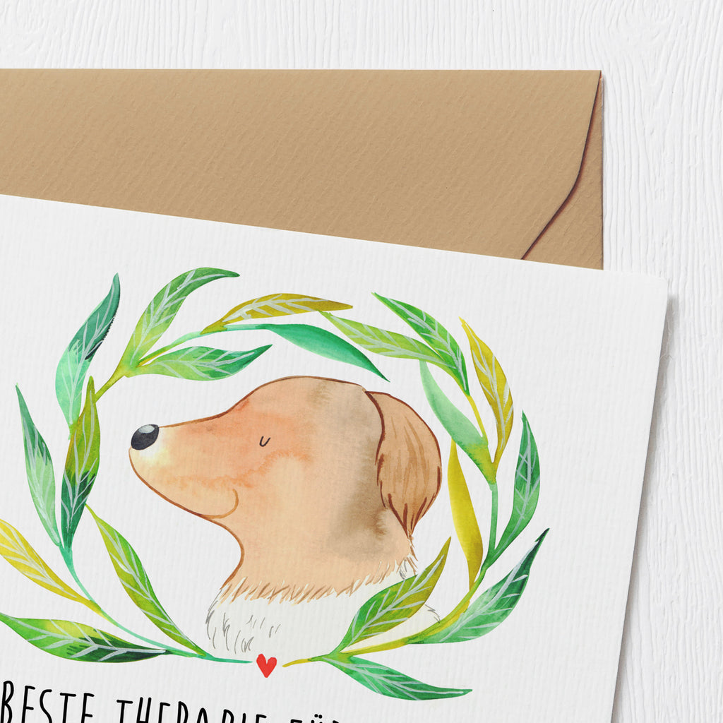 Deluxe Karte Hund Blumen Geburtstagskarte, Karte, Klappkarte, Grußkarte, Hochwertige Grußkarte, Einladungskarte, Hochzeitskarte, Glückwunschkarte, Hochwertige Klappkarte, Hund, Hundemotiv, Haustier, Hunderasse, Tierliebhaber, Hundebesitzer, Sprüche, Ranke, Hundeliebe, Therapie, Hundeglück, Selbsttherapie, Hunde