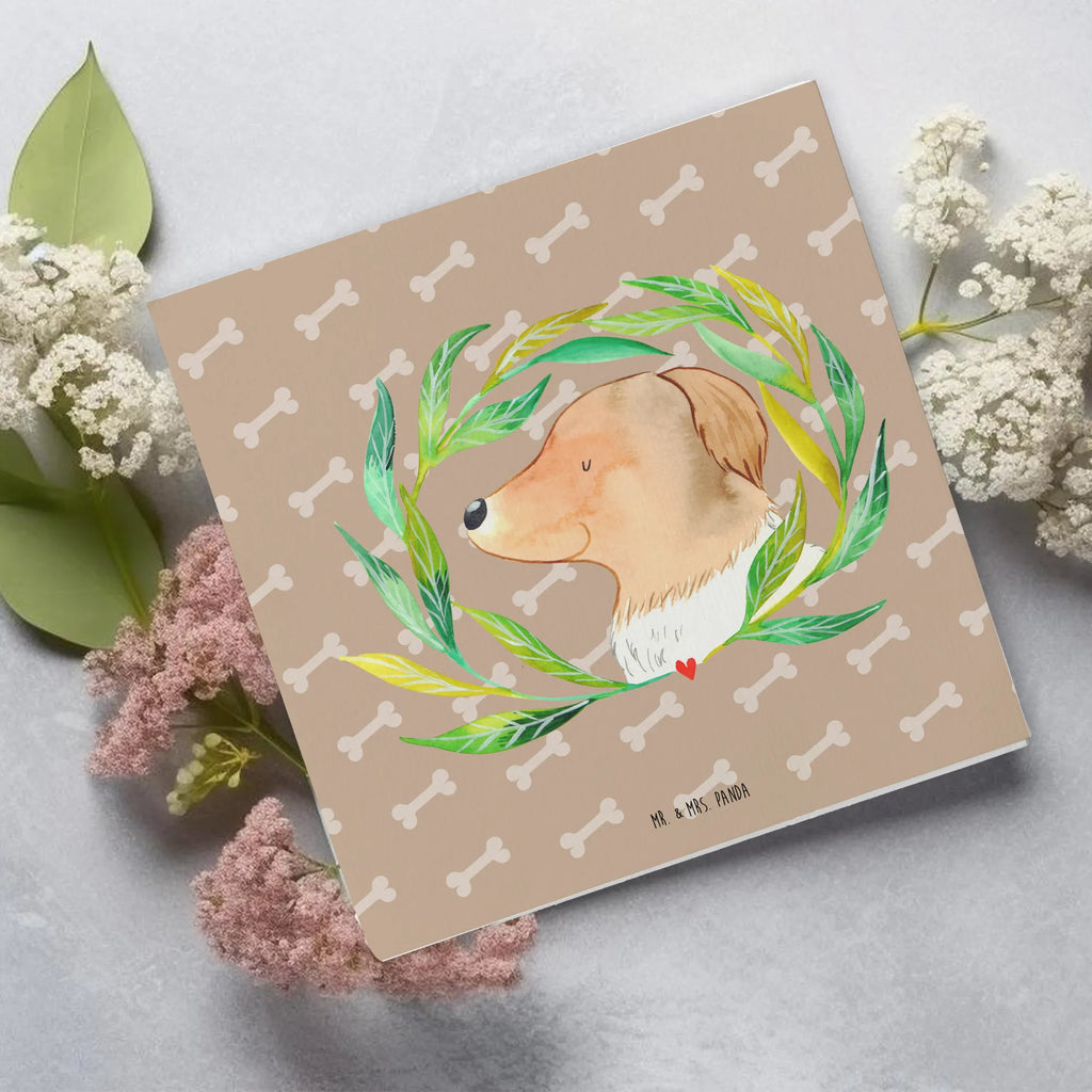 Deluxe Karte Hund Blumen Geburtstagskarte, Karte, Klappkarte, Grußkarte, Hochwertige Grußkarte, Einladungskarte, Hochzeitskarte, Glückwunschkarte, Hochwertige Klappkarte, Hund, Hundemotiv, Haustier, Hunderasse, Tierliebhaber, Hundebesitzer, Sprüche, Ranke, Hundeliebe, Therapie, Hundeglück, Selbsttherapie, Hunde