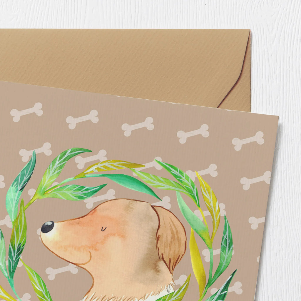 Deluxe Karte Hund Blumen Geburtstagskarte, Karte, Klappkarte, Grußkarte, Hochwertige Grußkarte, Einladungskarte, Hochzeitskarte, Glückwunschkarte, Hochwertige Klappkarte, Hund, Hundemotiv, Haustier, Hunderasse, Tierliebhaber, Hundebesitzer, Sprüche, Ranke, Hundeliebe, Therapie, Hundeglück, Selbsttherapie, Hunde