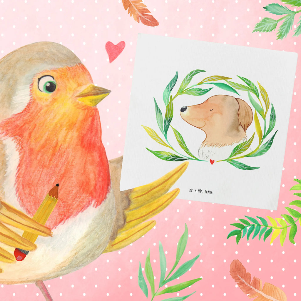 Deluxe Karte Hund Blumen Geburtstagskarte, Karte, Klappkarte, Grußkarte, Hochwertige Grußkarte, Einladungskarte, Hochzeitskarte, Glückwunschkarte, Hochwertige Klappkarte, Hund, Hundemotiv, Haustier, Hunderasse, Tierliebhaber, Hundebesitzer, Sprüche, Ranke, Hundeliebe, Therapie, Hundeglück, Selbsttherapie, Hunde