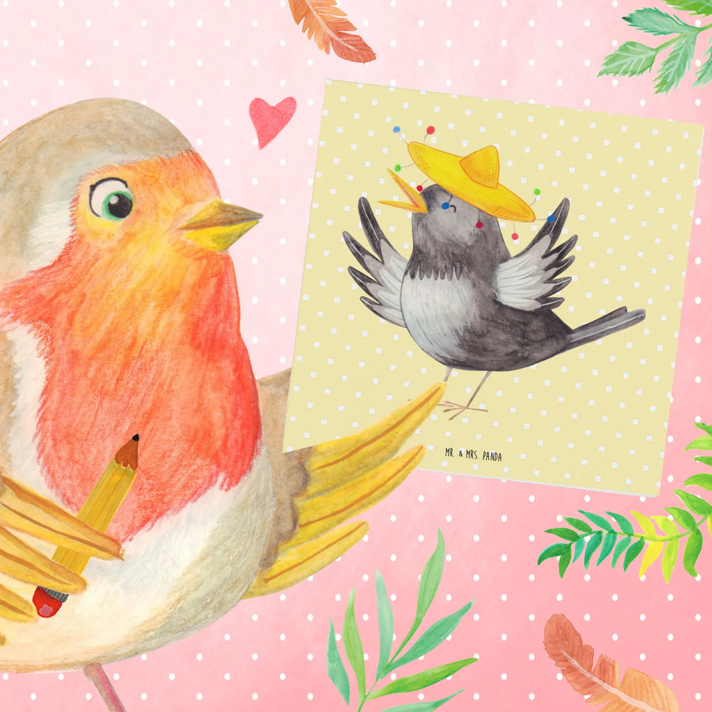 Deluxe Card Crow sombrero Einladungskarte, Hochwertige Klappkarte, Karte, Klappkarte, Grußkarte, Hochwertige Grußkarte, Glückwunschkarte, Hochzeitskarte, Geburtstagskarte, Tiermotive, Gute Laune, lustige Sprüche, Tiere, Spruch positiv, Motivation, froh, Vögel, Vogel, Elster, Rabe, fröhlich sein, glücklich sein, Glück Spruch