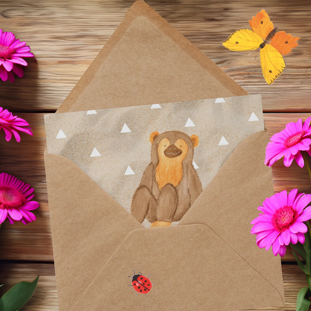 Deluxe Card Monkey Glückwunschkarte, Hochwertige Grußkarte, Geburtstagskarte, Hochwertige Klappkarte, Grußkarte, Karte, Einladungskarte, Hochzeitskarte, Klappkarte, Afrika, Wildtiere, Respekt, Selbstbewusstsein, Selbstachtung, Selfcare, Äffchen, Affe, Liebe, Selbstliebe, Motivation, Affen