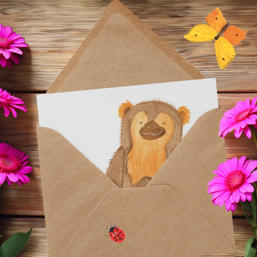 Deluxe Card Monkey Glückwunschkarte, Hochwertige Grußkarte, Geburtstagskarte, Hochwertige Klappkarte, Grußkarte, Karte, Einladungskarte, Hochzeitskarte, Klappkarte, Afrika, Wildtiere, Respekt, Selbstbewusstsein, Selbstachtung, Selfcare, Äffchen, Affe, Liebe, Selbstliebe, Motivation, Affen