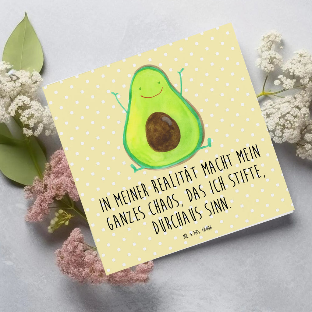 Deluxe Karte Avocado Glücklich Karte, Hochzeitskarte, Hochwertige Grußkarte, Grußkarte, Hochwertige Klappkarte, Geburtstagskarte, Glückwunschkarte, Klappkarte, Einladungskarte, Avocado, Veggie, Vegan, Gesund, Chaos