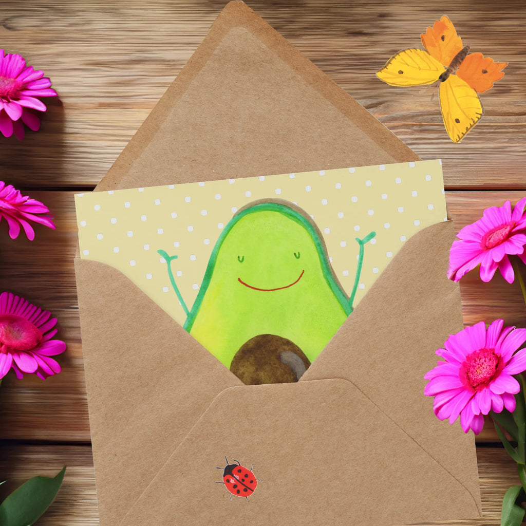 Deluxe Karte Avocado Glücklich Karte, Hochzeitskarte, Hochwertige Grußkarte, Grußkarte, Hochwertige Klappkarte, Geburtstagskarte, Glückwunschkarte, Klappkarte, Einladungskarte, Avocado, Veggie, Vegan, Gesund, Chaos