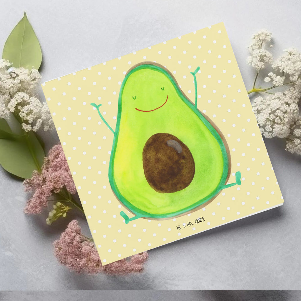 Deluxe Karte Avocado Glücklich Karte, Hochzeitskarte, Hochwertige Grußkarte, Grußkarte, Hochwertige Klappkarte, Geburtstagskarte, Glückwunschkarte, Klappkarte, Einladungskarte, Avocado, Veggie, Vegan, Gesund, Chaos