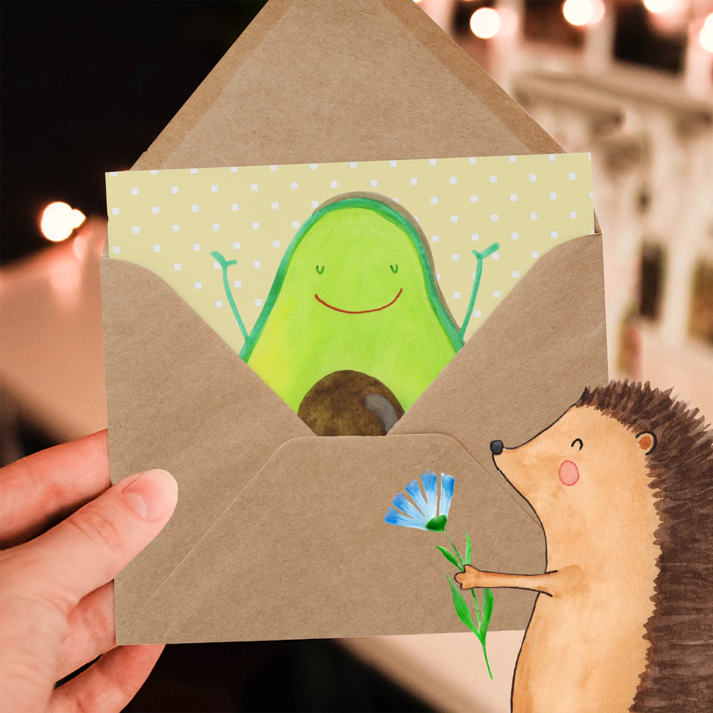 Deluxe Karte Avocado Glücklich Karte, Hochzeitskarte, Hochwertige Grußkarte, Grußkarte, Hochwertige Klappkarte, Geburtstagskarte, Glückwunschkarte, Klappkarte, Einladungskarte, Avocado, Veggie, Vegan, Gesund, Chaos