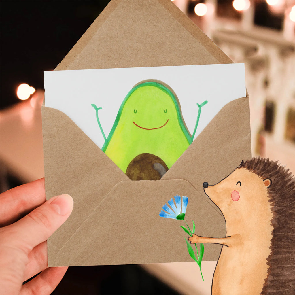 Deluxe Karte Avocado Glücklich Karte, Hochzeitskarte, Hochwertige Grußkarte, Grußkarte, Hochwertige Klappkarte, Geburtstagskarte, Glückwunschkarte, Klappkarte, Einladungskarte, Avocado, Veggie, Vegan, Gesund, Chaos
