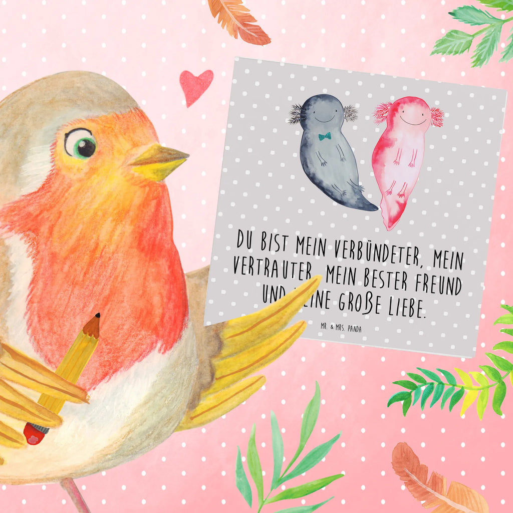 Deluxe Karte Axolotl Freundin Geburtstagskarte, Einladungskarte, Hochzeitskarte, Karte, Grußkarte, Hochwertige Grußkarte, Glückwunschkarte, Klappkarte, Hochwertige Klappkarte, Axolotl, Molch, Liebesbeweis, große Liebe, Freund, Ehemann, Verlobter, Lurche, Schwanzlurch, Jahrestag, Liebe, Lurch, Valentinstag, Axolot