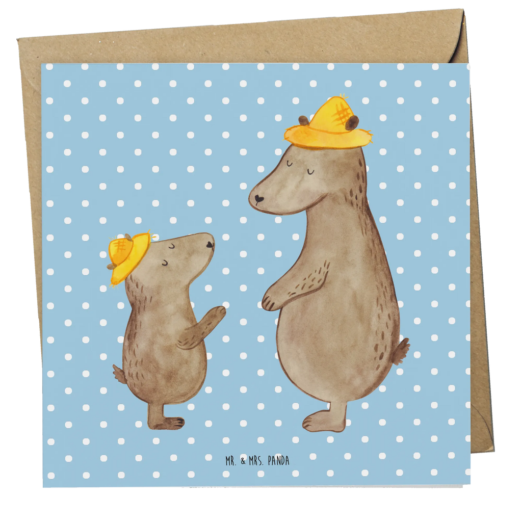Deluxe Card Bears with hats Geburtstagskarte, Einladungskarte, Glückwunschkarte, Klappkarte, Hochzeitskarte, Hochwertige Klappkarte, Karte, Hochwertige Grußkarte, Grußkarte, Familie, Vatertag, Muttertag, Bruder, Schwester, Mama, Papa, Oma, Opa, Paps, Bär, Söhne, Sohn, Family, Vater-Sohn, Dad, Kind, Lieblingsmensch, Papi, Daddy, Vorbild, Bären, Vater, Kinder